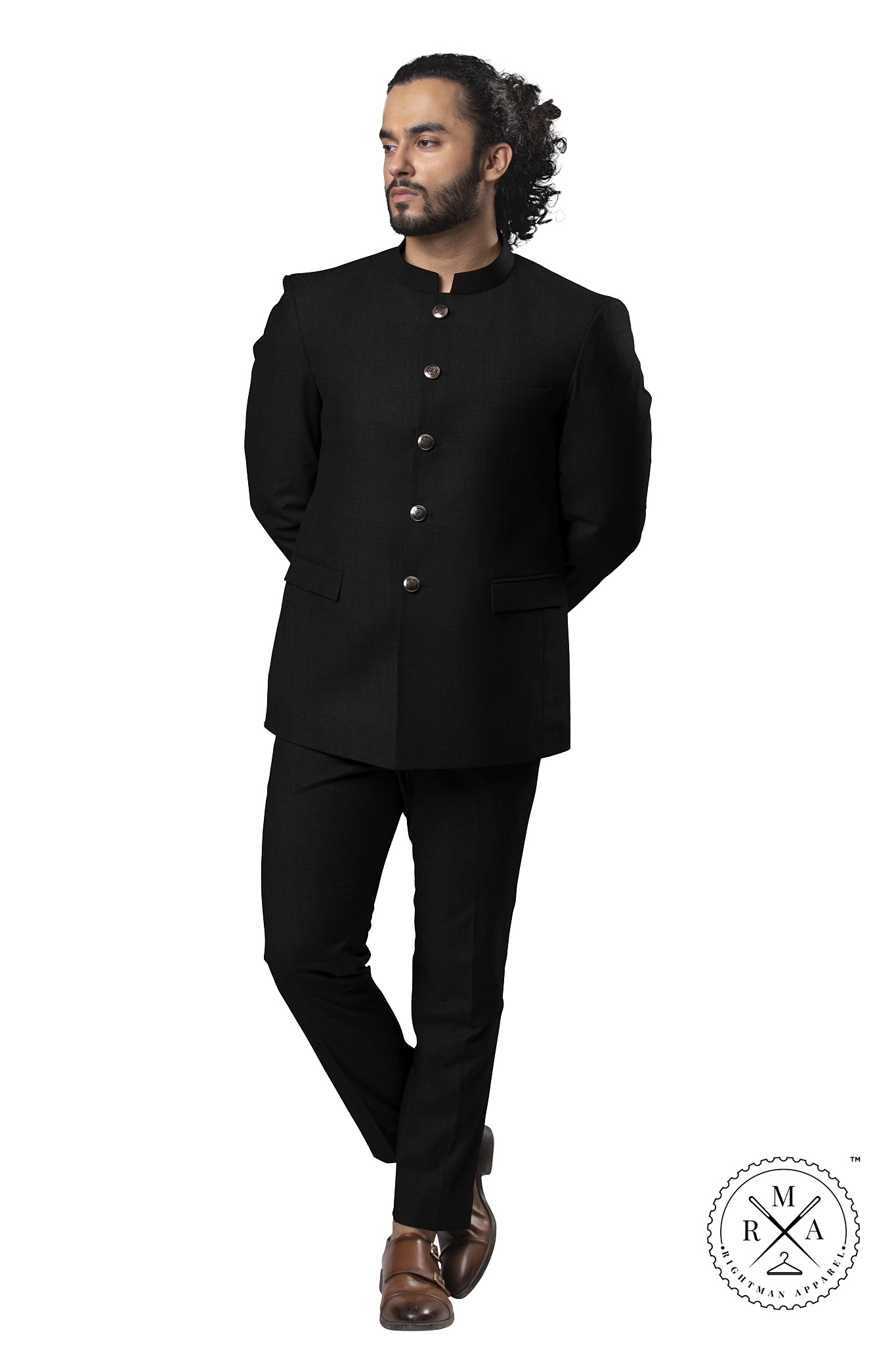 Roseman Black Jodhpuri Suit SU214